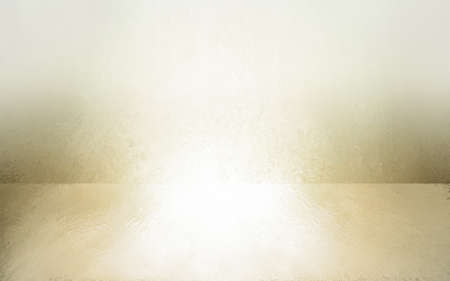 abstract white background empty room interior with shiny gold hue, wall floor reflection illustration, 3d box product display showcase, blank stage or studioの写真素材