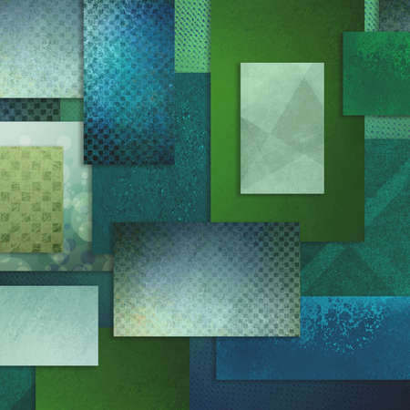 teal blue green background with various detailed fine canvas texture patterns on blocks rectangles...
