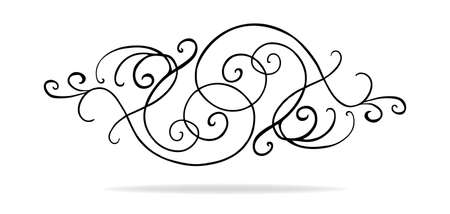 scalloped lace border or edge with curls and swirls in symmetrical pattern, wedding design or Victorian accentのイラスト素材