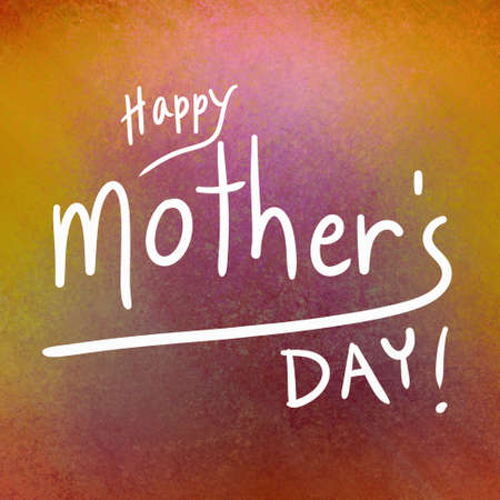 Happy Mothers Day message handwritten in white letters or typography on a burgundy pink and gold textured backgroundの写真素材