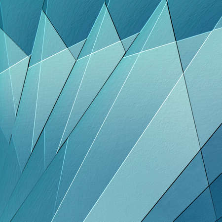 abstract textured background with light and dark blue triangle fan shapes in cool geometric pattern with raised 3d edge effect, artsy business designの写真素材