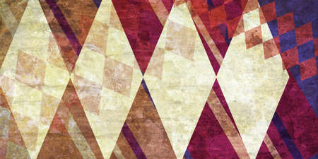 abstract background design, layered diamonds stripes and checkered boxes in random wallpaper patternの写真素材