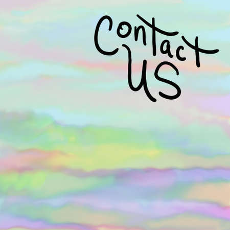 Contact us website page design in hand written black typography on soft pretty watercolor background designの写真素材