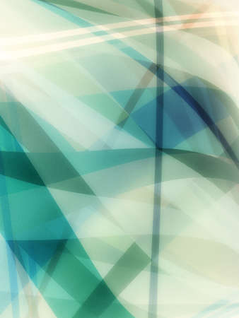 Abstract modern design background in blue green and white colors with floating transparent wavy shapes in layered random pattern, cool artsy effectの写真素材
