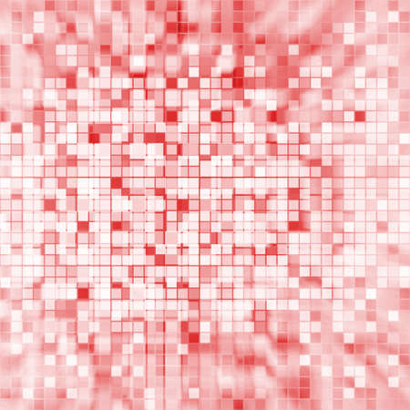 grid background, pixel background, digital colorful blocks and striped pattern detail, fine squares of pink red and white colors in random pattern with faded center の写真素材