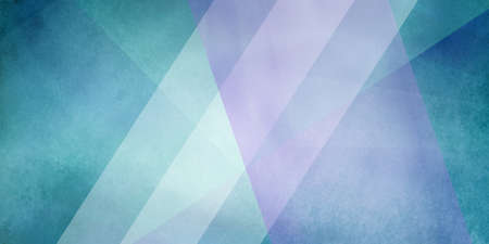 Abstract blue green background, triangles, large stripes, angled shapes, layered line or pastel purple ribbon design element, faded texture, geometric layoutの写真素材