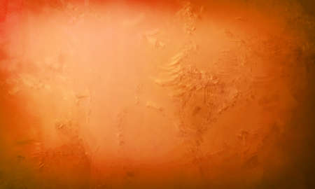 abstract orange background with shiny metallic surface with pitted scuff marks and vintage texture,...