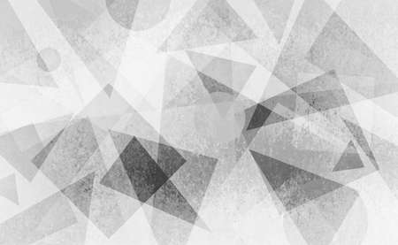 abstract black and white background modern art design with layers of floating shapes triangles...