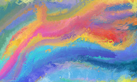 abstract smeared paint background design in bold and bright blue yellow pink purple red green and...