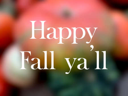 Happy Fall or Autumn sign or background with white typography lettering in message or quote saying...