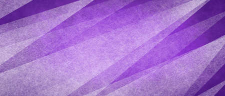 Abstract modern background in purple colors and contemporary white triangle diagonal shapes and stripes layered in random geometric art pattern with fine textureの写真素材