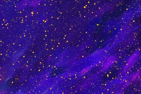 Blue and purple marbled background with gold paint spatter pattern design, elegant fancy wrapping...