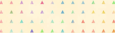 abstract triangle pattern on beige background, little triangles have texture in blue red pink purple orange yellow and green colorful shapesの写真素材
