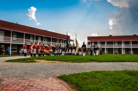 Reenactment on a summer day at Fort McHenry, Baltimore, Maryland.