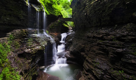 Rainbow Falls, at Watkins Glen State Park, New Yorkの写真素材