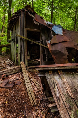 Ruins of the Pocosin Mission, in Shenandoah National Park, Virginiaの写真素材