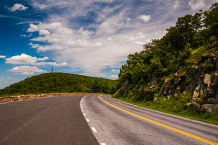 Summer sky over Skyline Drive in Shenandoah National Park, Virginia.