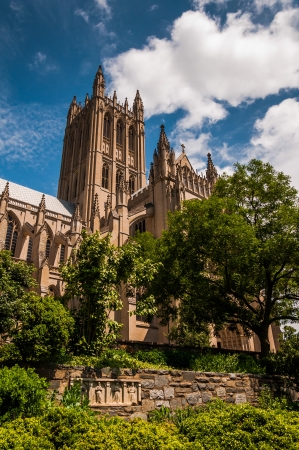The Washington National Cathedral, seen from the Bishop's Garden.の写真素材
