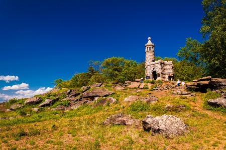 Castle on Little Round Top, in Gettysburg, Pennsylvania.のeditorial素材