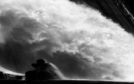 Water flowing from Prettyboy Dam, in Baltimore County, Maryland.の写真素材