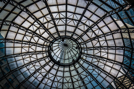 Looking up at a dome inside a building in Philadelphia, Pennsylvania.