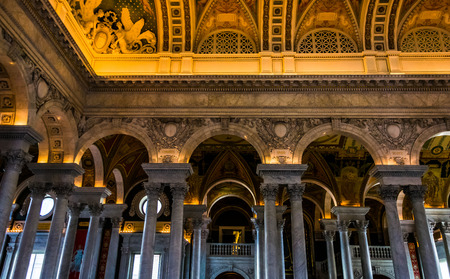 The interior of the Library of Congress, in Washington, DC.のeditorial素材