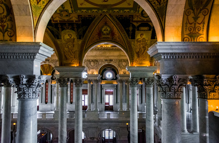 The interior of the Library of Congress, Washington, DC.のeditorial素材