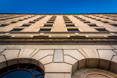 Looking up at the Hotel DuPont in downtown Wilmington, Delaware.の写真素材