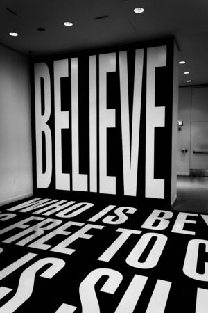 A room designed by Barbara Kruger, in the Hirshhorn Museum, Washington, DC.のeditorial素材