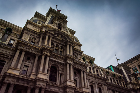 City Hall in downtown Philadelphia, Pennsylvania.の写真素材