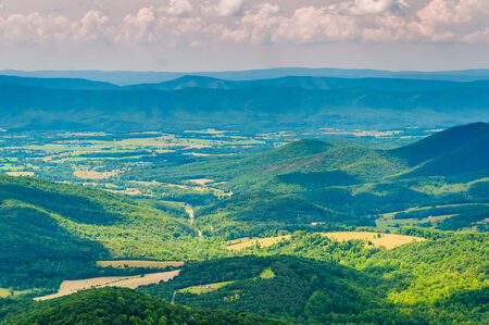 View of the Shenandoah Valley from Skyline Drive in Shenandoah National Park, Virginia.の写真素材