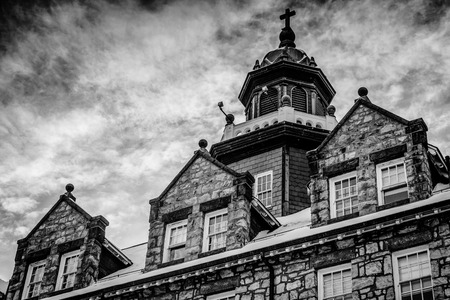Architectural details of the seminary at Mount Saint Mary's University, in Emmitsburg, Maryland.のeditorial素材