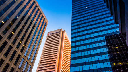 Highrises in downtown Baltimore, Maryland.のeditorial素材