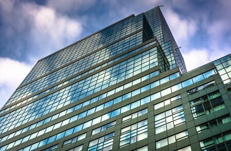 Modern architectural details at The Renaissance Harborplace Hotel in the Inner Harbor of Baltimore,...