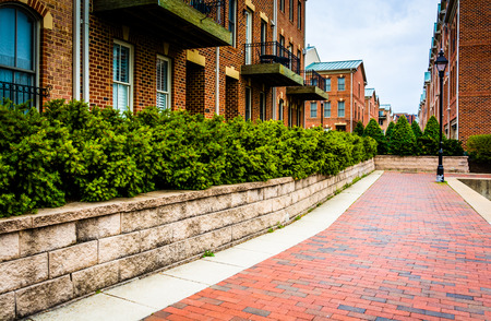 Condominiums along the Waterfront Promenade in Fells Point, Baltimore, Maryland.のeditorial素材