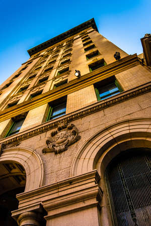 Evening light on an old building in Baltimore, Maryland.のeditorial素材