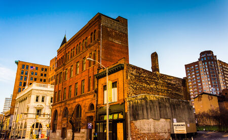 Old buildings in Baltimore, Maryland.のeditorial素材