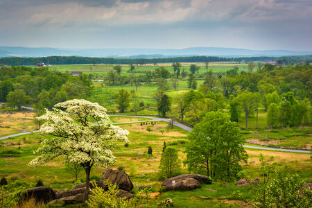 View from Little Round Top in Gettysburg, Pennsylvania.の写真素材