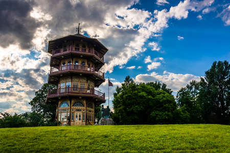 The pagoda at Patterson Park in Baltimore, Maryland.の写真素材