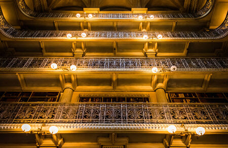 Upper levels of the Peabody Library in Mount Vernon, Baltimore, Maryland.のeditorial素材