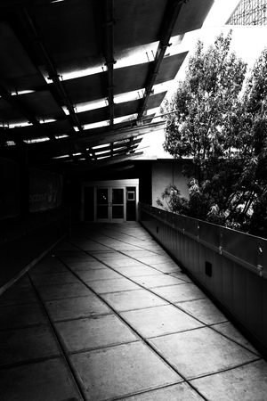 Elevated walkway in downtown Charlotte, North Carolina.
