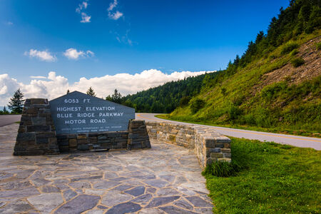 The highest point on the Blue Ridge Parkway, in North Carolina.の写真素材