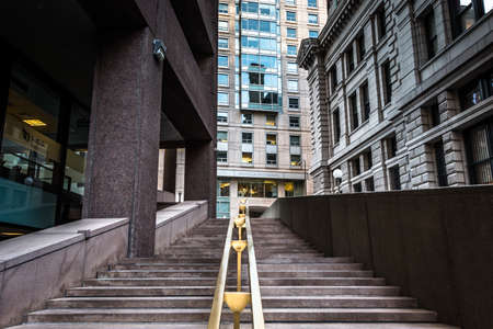 Staircase and buildings at Suffolk University in Boston, Massachusetts.のeditorial素材