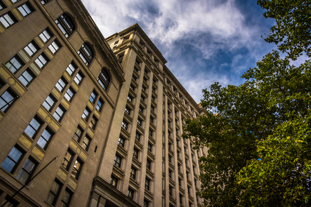 Old building in Lower Manhattan, New York.の写真素材
