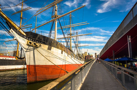 The Wavertree Sailing Ship at South Street Seaport in Manhattan, New York.のeditorial素材