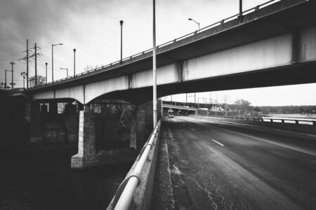 Bridges over the Schuylkill River in Philadelphia, Pennsylvania.の写真素材