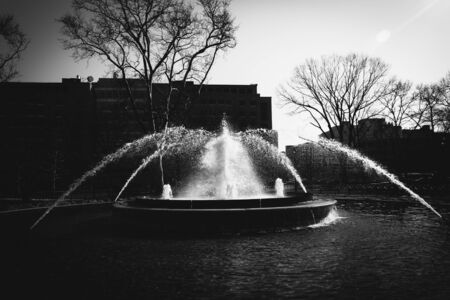 Fountains at Franklin Square in Philadelphia, Pennsylvania.の写真素材