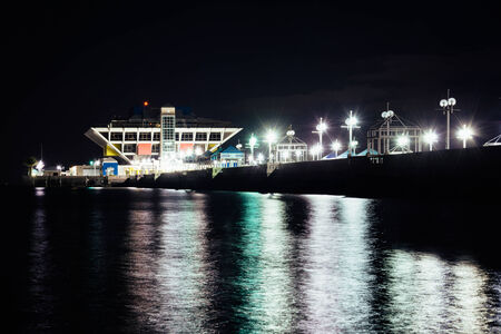 The pier at night in Saint Petersburg.のeditorial素材