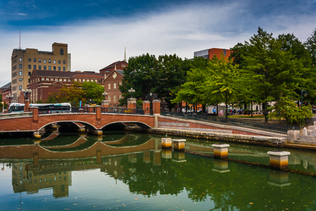 Bridge over the Providence River in Providence, Rhode Island.の写真素材
