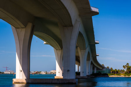 Clearwater Memorial Causeway, in Clearwater, Florida.の写真素材